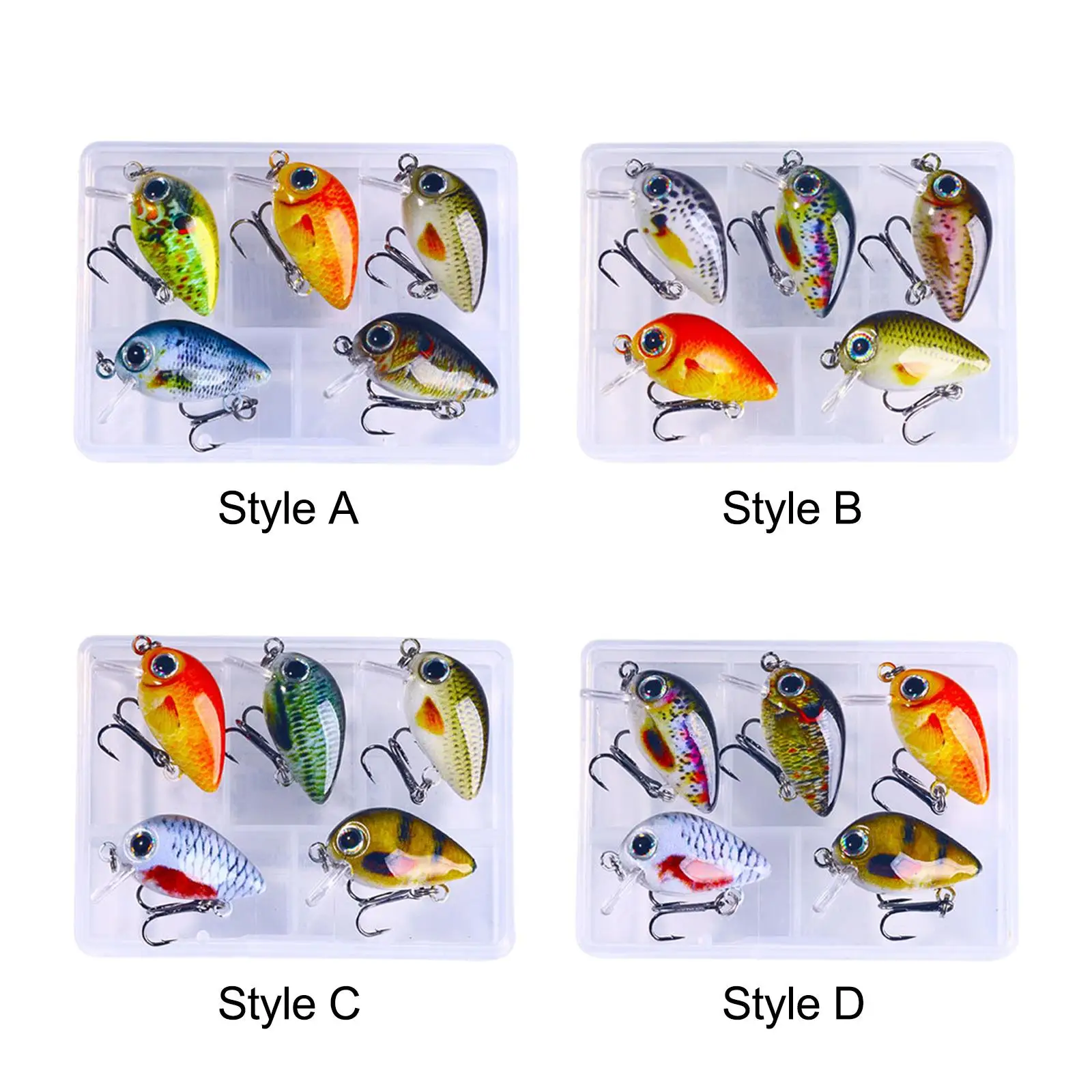 

5x Mini CrankFishing Lures Lifelike Fishing for Trout Walleye Boat