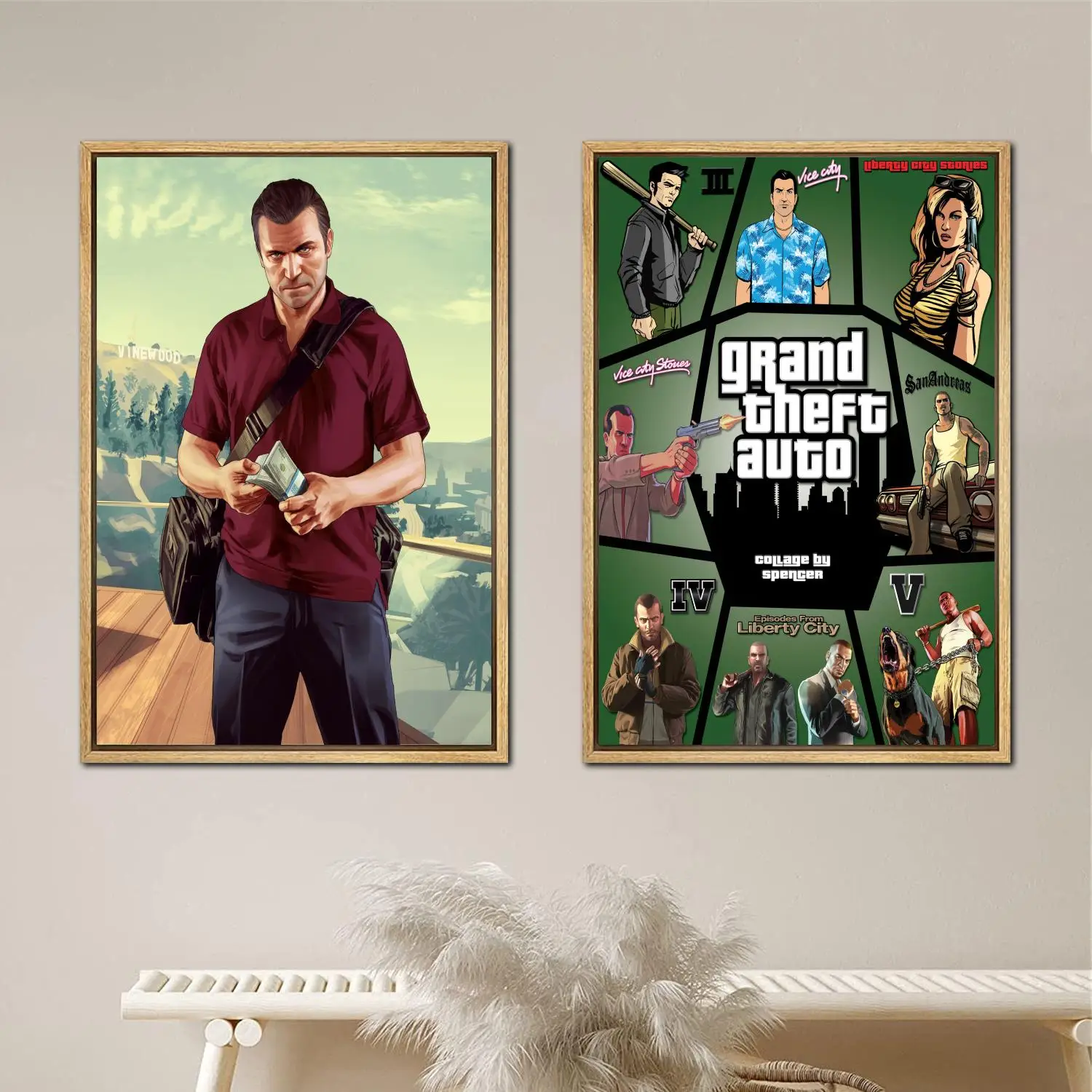 GTA Poster Painting 24x36 Wall Art Canvas Posters room decor Modern Family bedroom Decoration Art wall decor