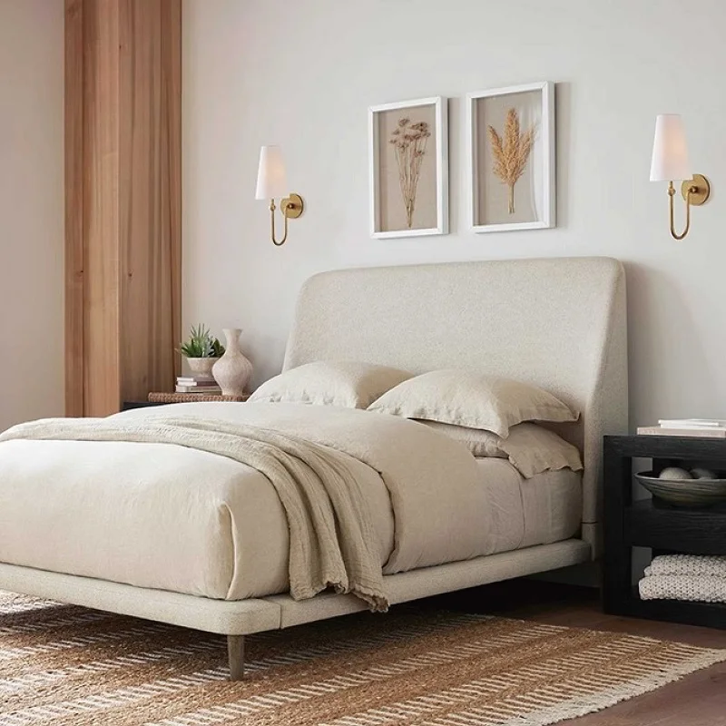 Простой льняной настенный светильник французские шкафы для спальни