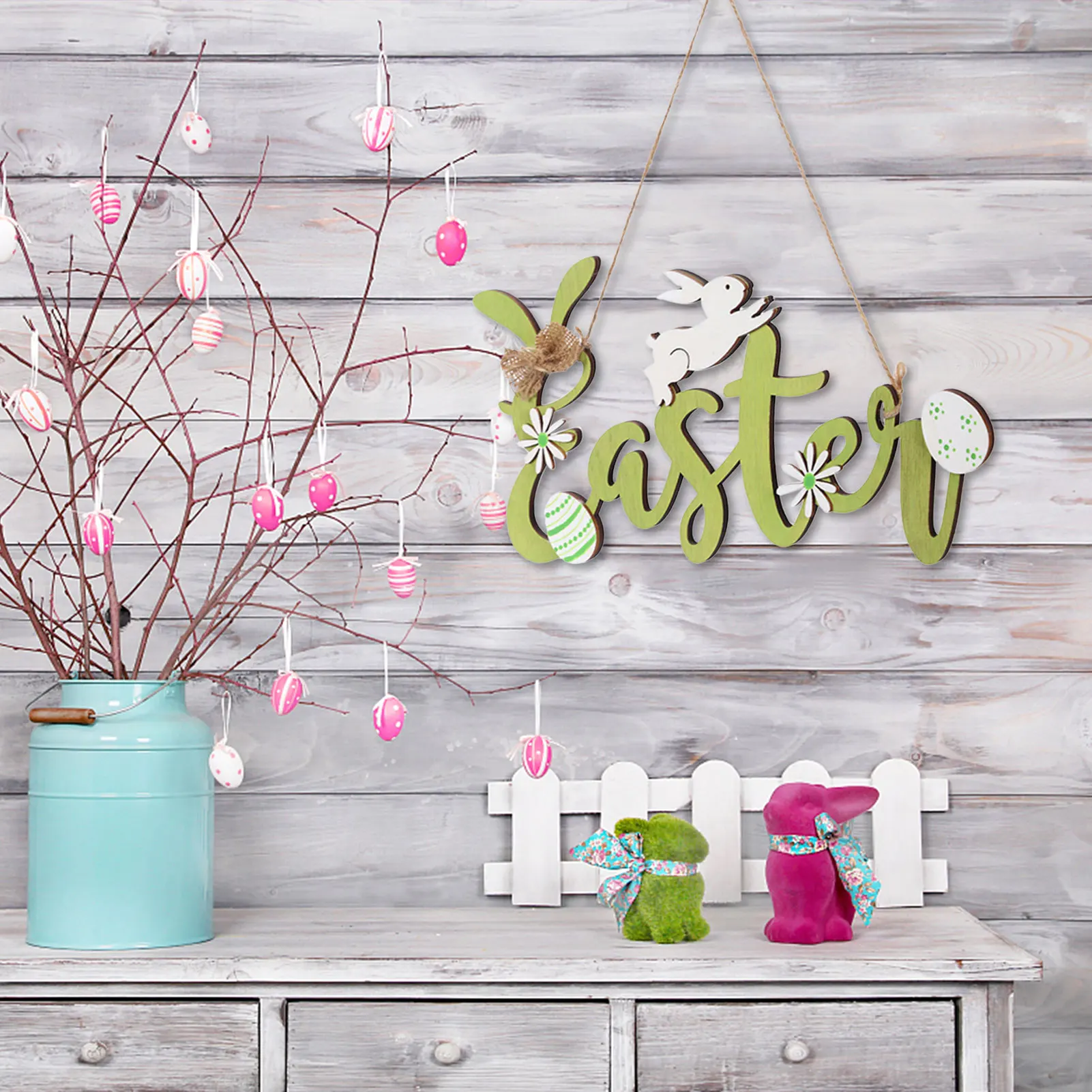 

Front Door Letter Decor Easter Wood Ornaments Wooden Letter Decoration For Window Shelf Porch Front Door Easter Decoration