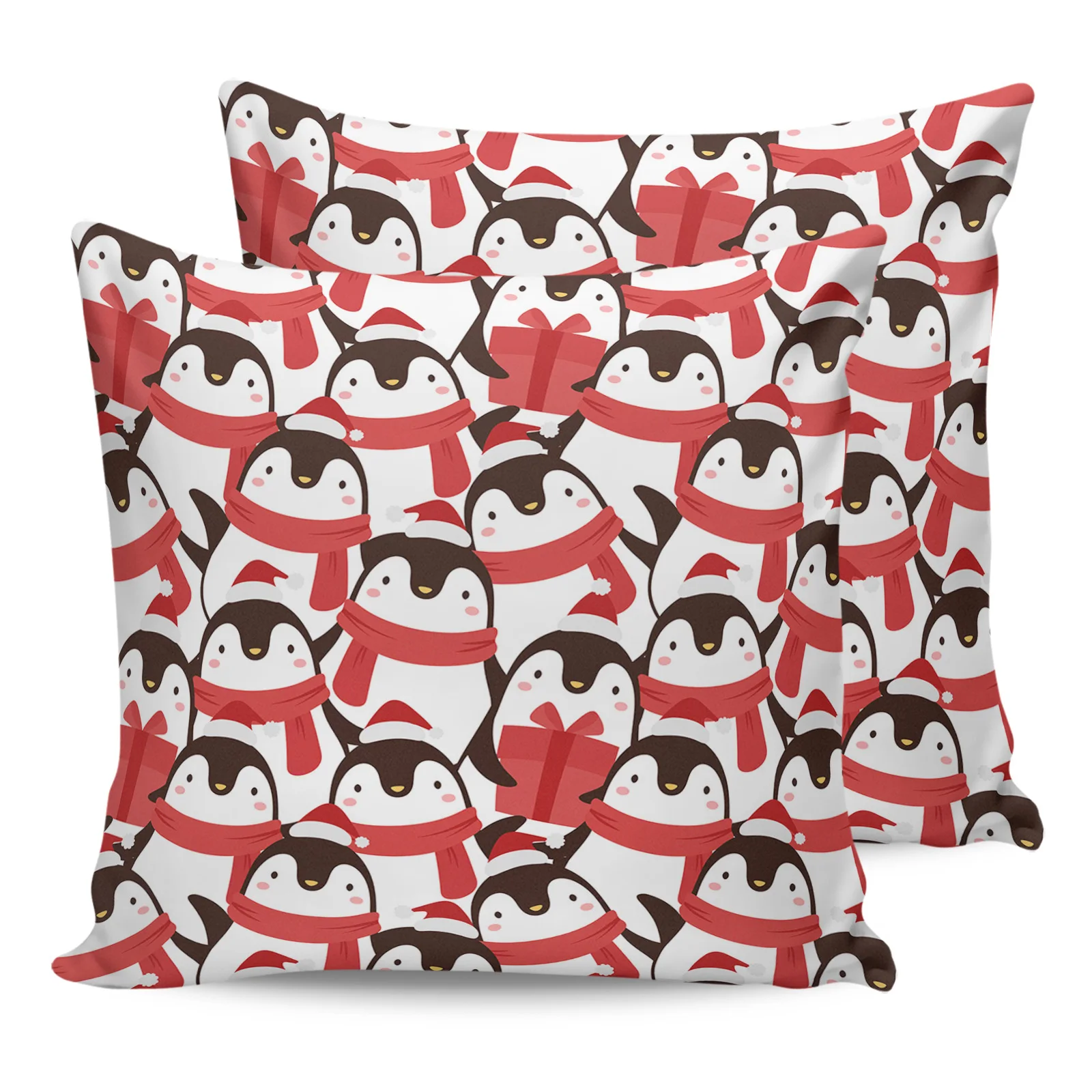 

Рождественская текстура в виде пингвина, искусственный набор из двух предметов, домашний декор для дивана, наволочка, наволочка для кровати...