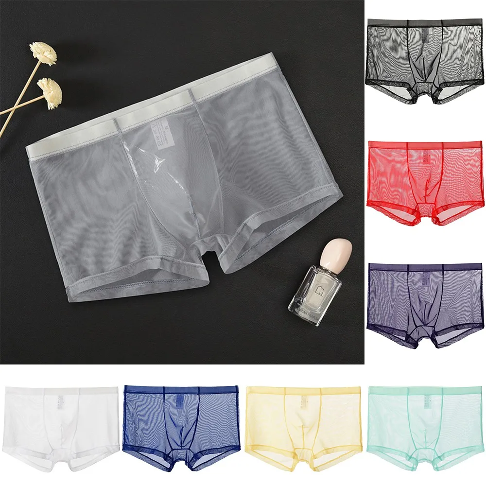

Sexy Mens Transparent Panties Man See Through Underwear Sheer Boxer Briefs Male Erotic Lingerie Gay Ultra-thin Mesh Boxer