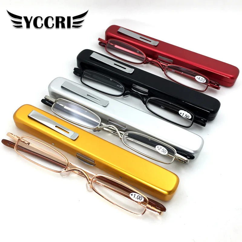 

Pen Holder Reading Glasses Men's Anti Blue Light Portable Boxed Presbyopia Glasses