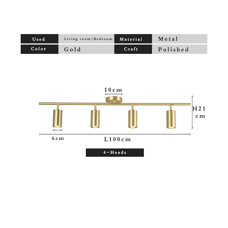 

Потолочный светильник FUMI LIGHTING FM89150-59 трековый золотой 3/4 шт