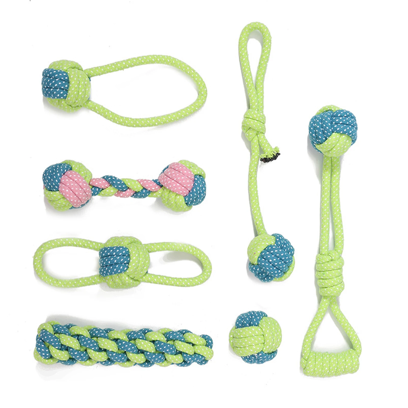 

7 шт., прочные интерактивные хлопковые игрушки-грызунки для животных