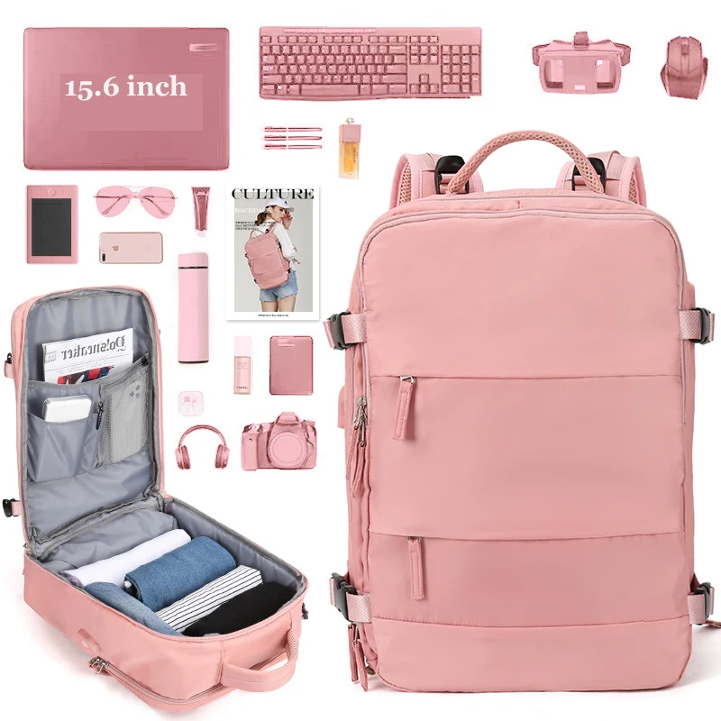 

Женский рюкзак для ноутбука 15,6 дюйма, школьный рюкзак для девочек-подростков с USB-зарядкой, независимая сумка для обуви, дорожный рюкзак, уличный рюкзак