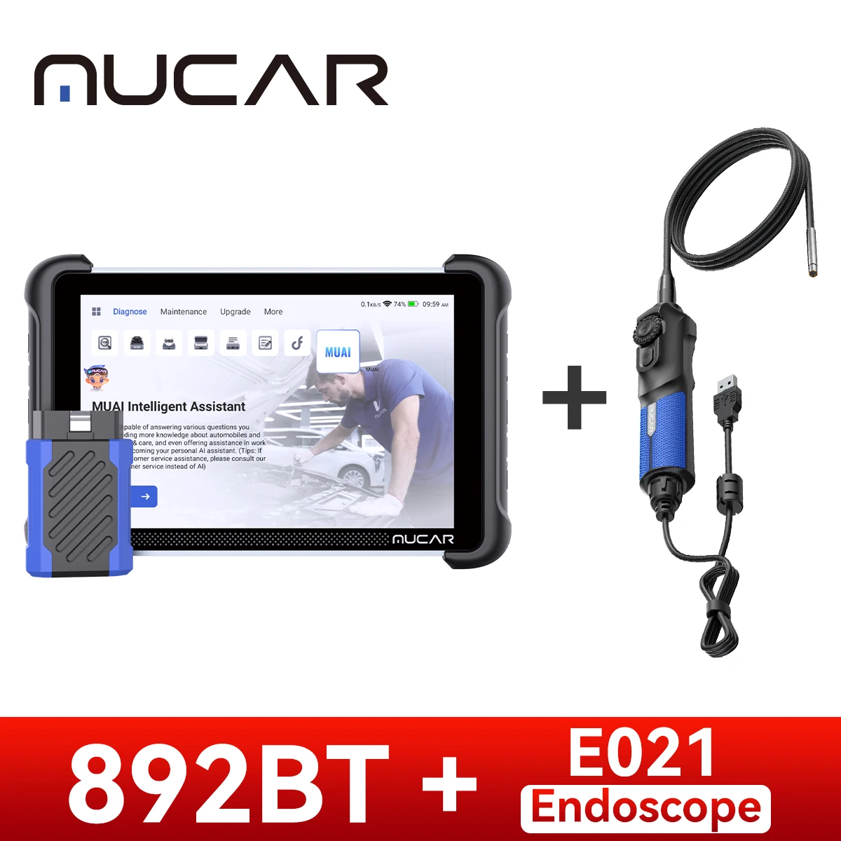

Диагностический инструмент для автомобилей MUCAR 892BT AI с функцией программирования ключей, двунаправленным OBD2-сканированием, кодированием ECU, поддержкой CANFD и DOIP, 35 функций сброса, бесплатное обновление на весь срок службы.