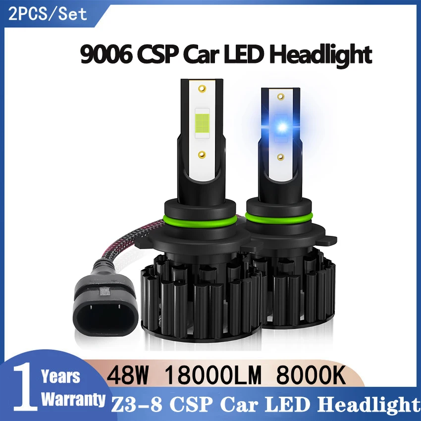 

Z3-8 2PCS/SetCSPCar Lights 9006/HB4 Super Bright Car Headlights 9003 led Auto Bulb 48W 18000LM 8000K Automobiles Headlamp