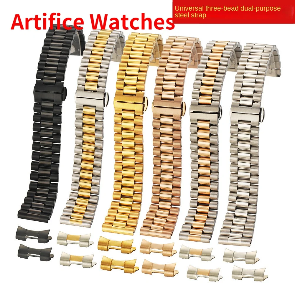 

Ремешок из нержавеющей стали с тремя бусинами, ремешок для смарт-часов Apple, Xiaomi, Huawei, 2022