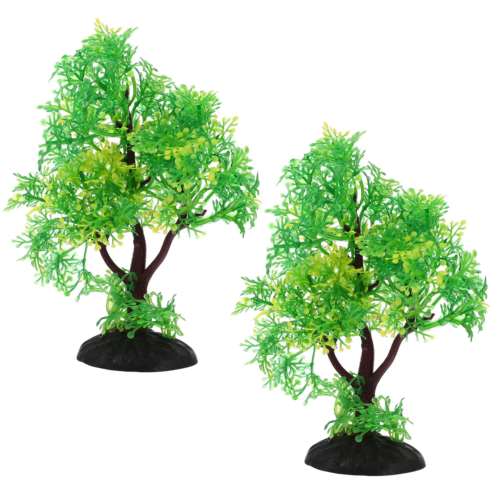 

2Pcs Simulated Small Tree Ornament Fish Tank Landscaping Ornament Household Aquarium Decor