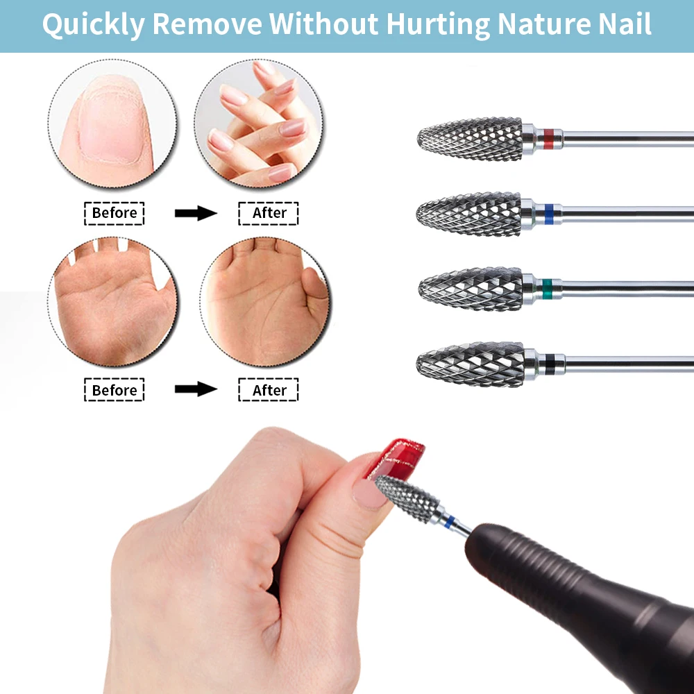 1pc Ceramic Tungsten Nail Drill Bits Manicure Drills for Electric Machine Milling Cutter Burr Pedicure Gel Polish Remove Tools images - 6