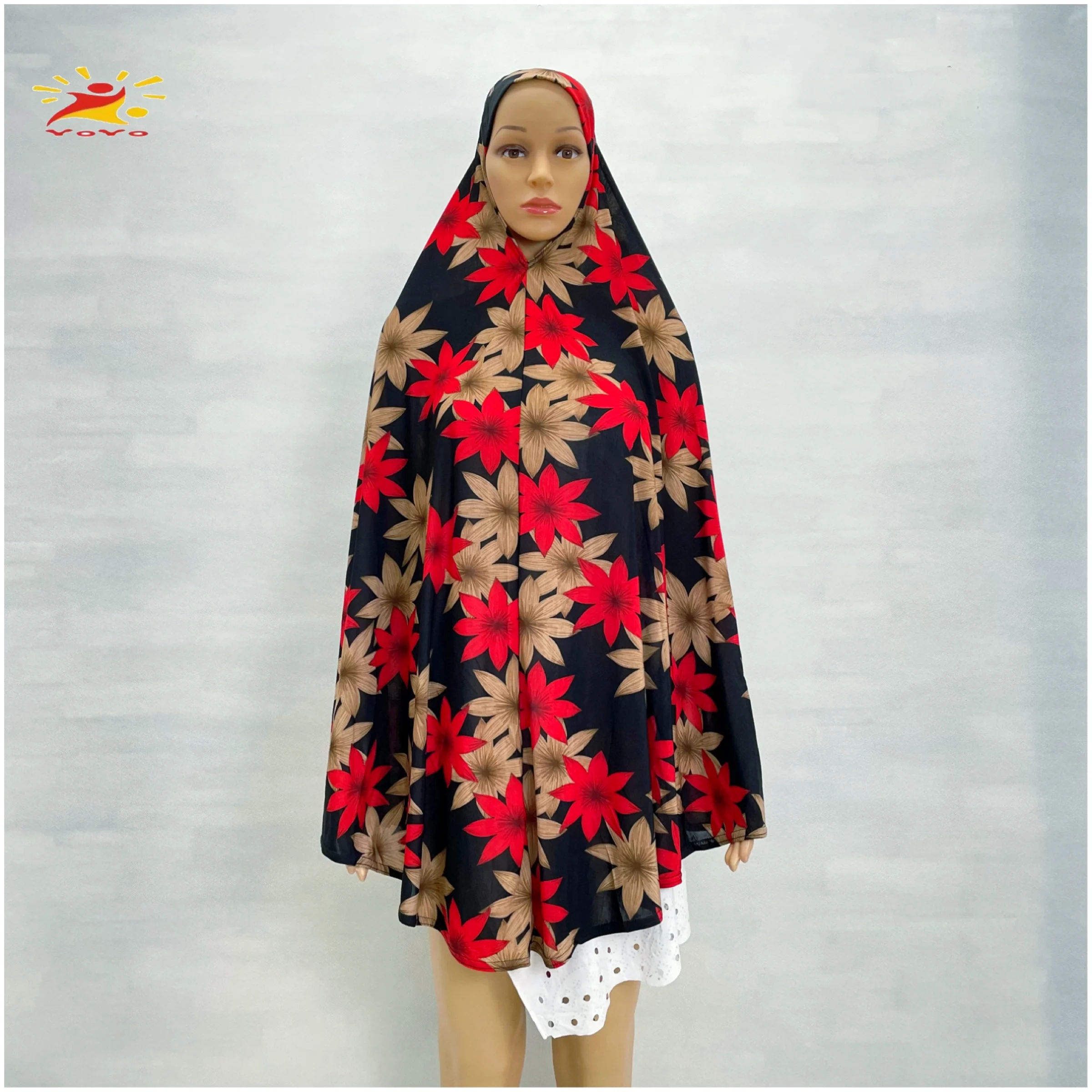 Мусульманский женский молитвенный пуловер без рукавов платье оверсайз одежда Дубай абайя арабский джибаб цветочный Djellaba Femmel Khimar Caftan