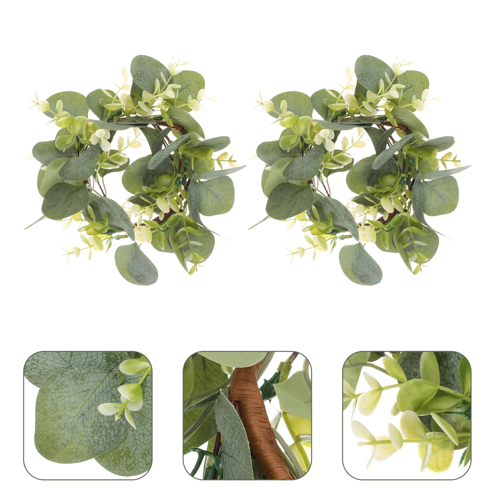 

Wreath Eucalyptus Rings Ring Leaves Wreaths Artificial Pillar Mini Leaf Greenery Wedding Garland Fall Holder Decorative Green