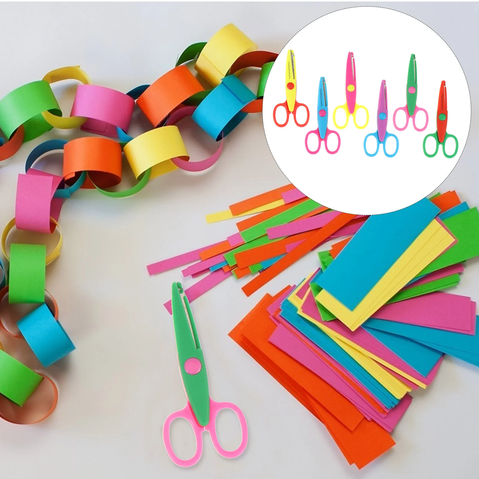 

6 Pcs Child Safety Scissors Macrame Decor Alloy Scissor Para Cuartos Zigzag Scissors Album DIY Craft Scissors Scrapbook