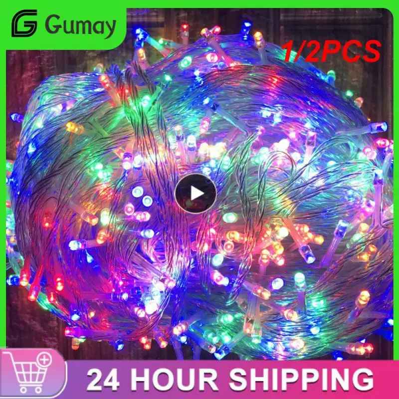 

1/2PCS 20M 50M 100M Christmas Garland Lights Led String Fairy Light Festoon Lamp Outdoor Decorative Lighting for Wedding Party