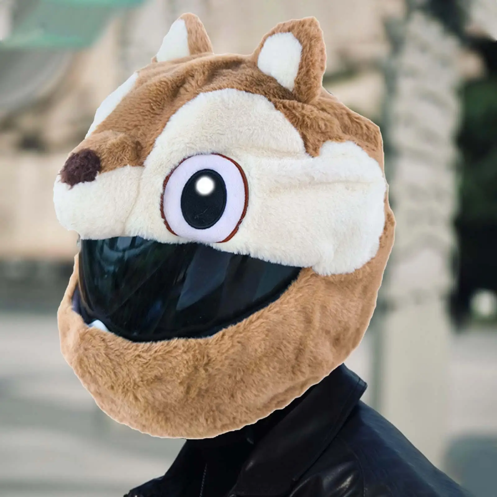 

Motorcycle Helmet Cover for Most Full Face Helmets Decoration Cartoon Squirrel Full Face Protection Cover Fun Riding and Gifts