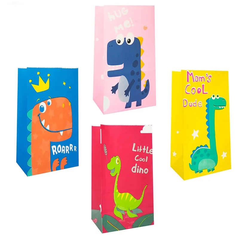 

10pcs Cute Dinosaur Packaging Bags Kids Birthday Party Decorations Baby Shower Gift Bag Dinosaur Party Paper Candy Favor Boxes