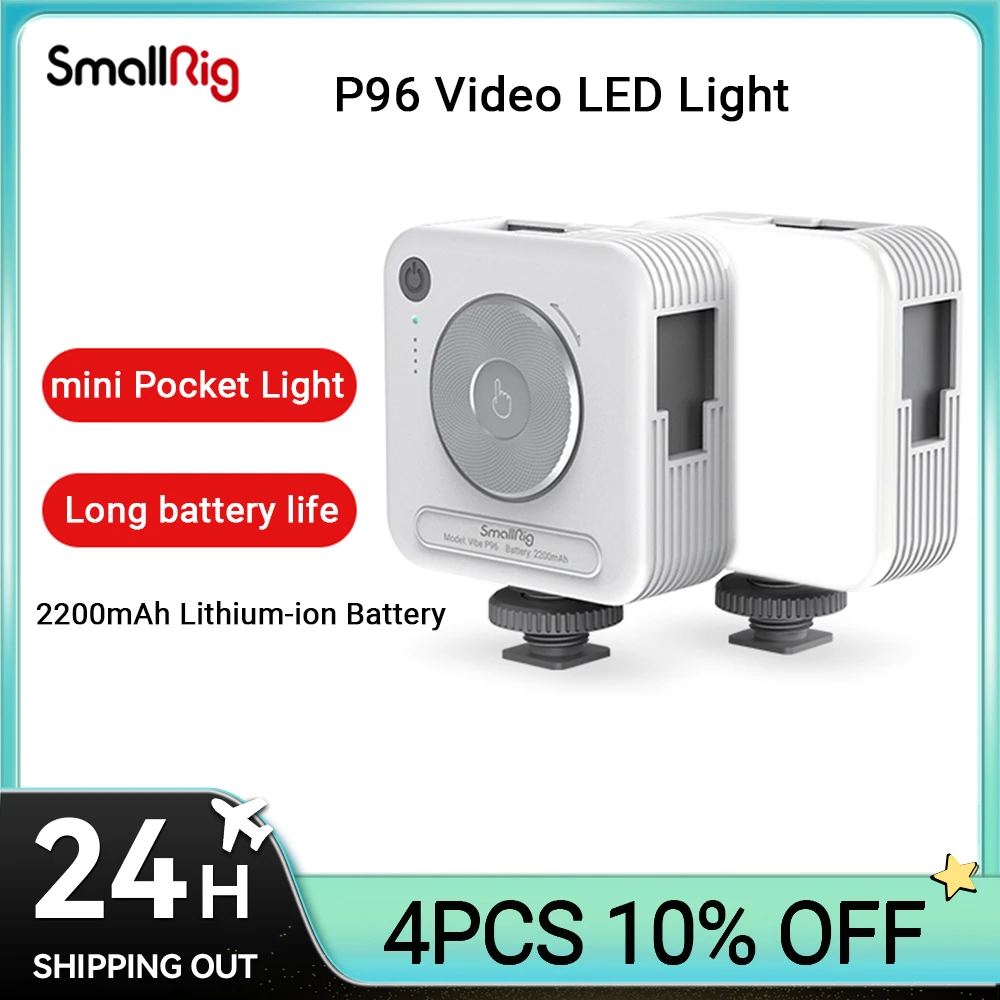 

SmallRig P96 mini Video Light LED White Light Portable Pocket Lamp 2200mAh Rechargeable Can Mount on Camera Phone 3287B