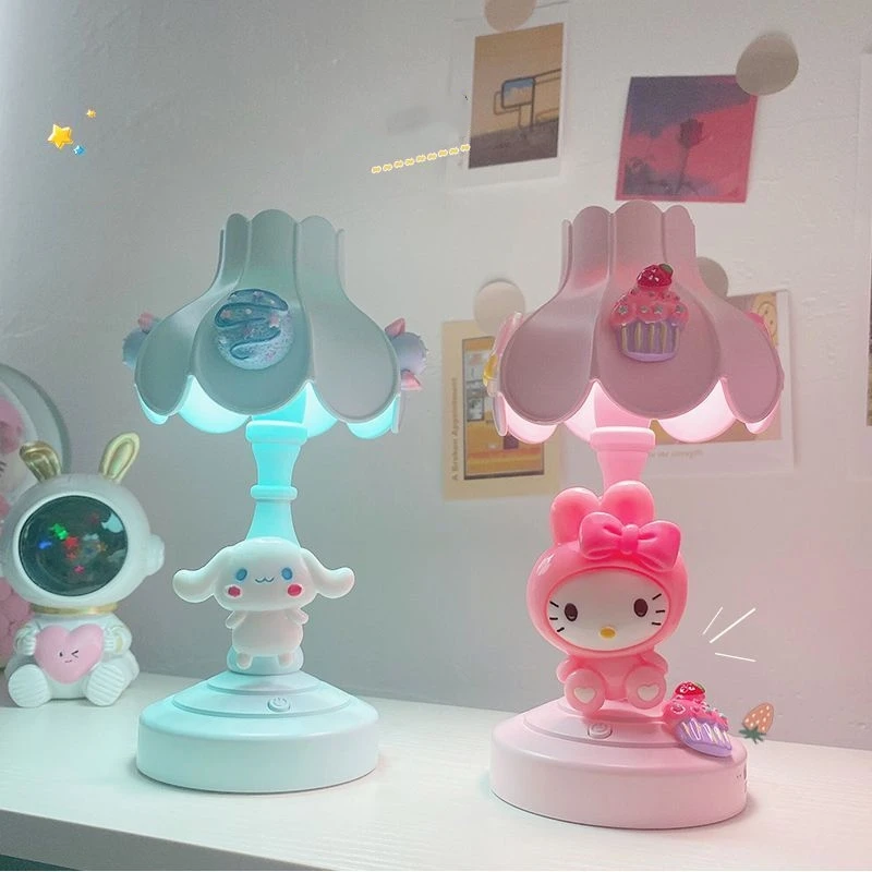 

Kawaii Sanrio Cinnamoroll мой Мелодия ночной Светильник АНИМЕ Diy Instagram мультфильм Рабочий стол винтажная Светодиодная настольная лампа для девочек творческие детские игрушки подарки
