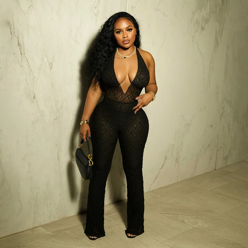 2025 Глубокий V-образный вырез на шнуровке с лямкой шее и открытой спиной тонкий