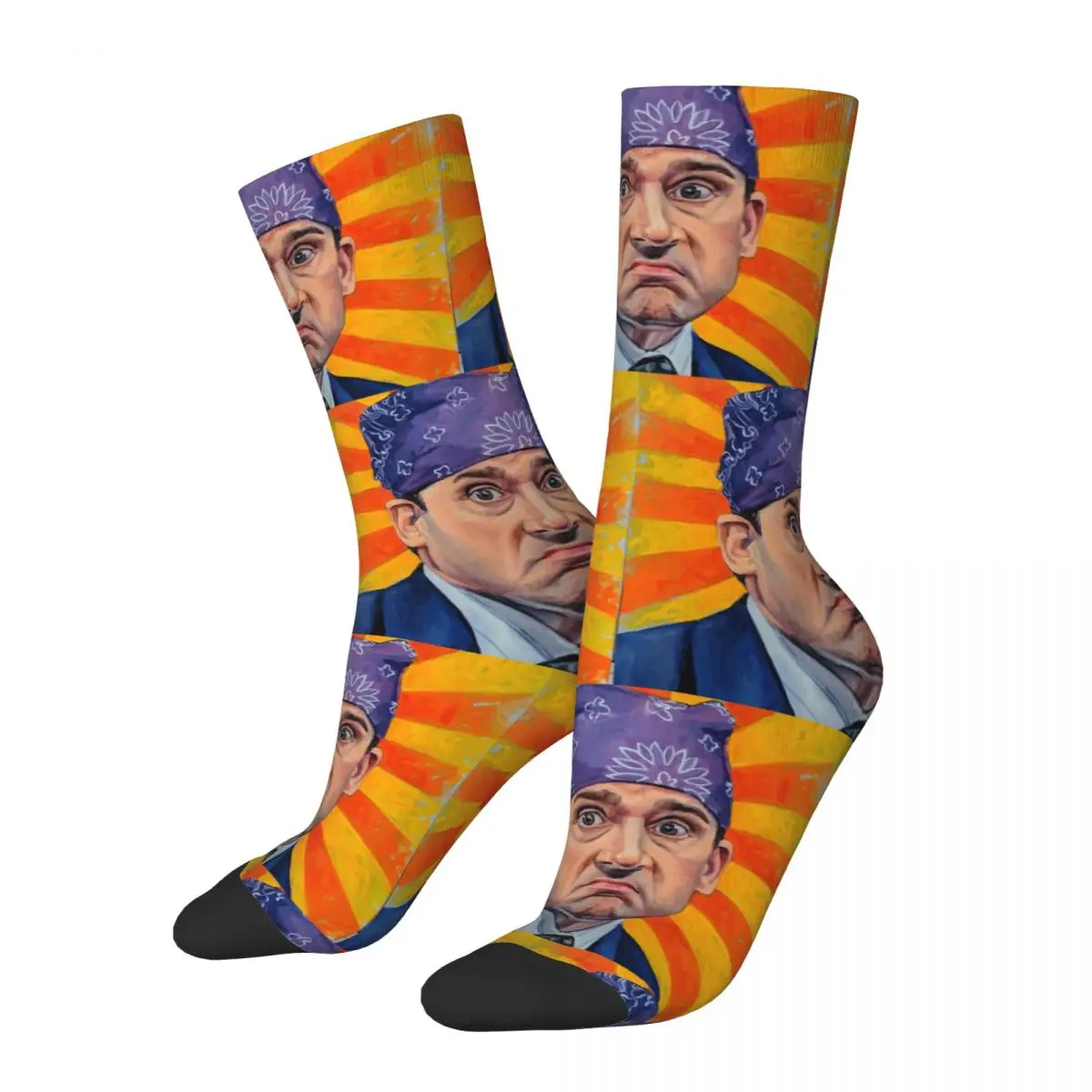 

Hip Hop Vintage Michael Scott Prison Mike Crazy Men's Socks The Office TV Unisex Harajuku Printed Novelty Crew Sock Boys Gift