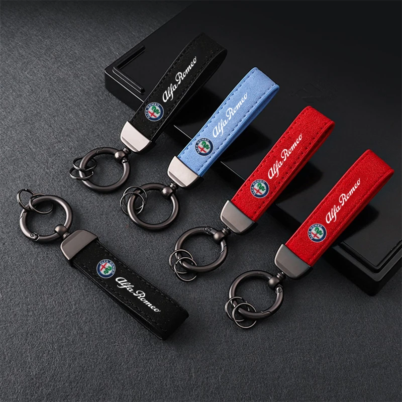 

Anti-Lost Luxury Leather Car Keyring Auto Vehicle KeyChain For Alfa Romeo Giulia Giulietta 159 156 MITO Stelvio 147 Sportiva