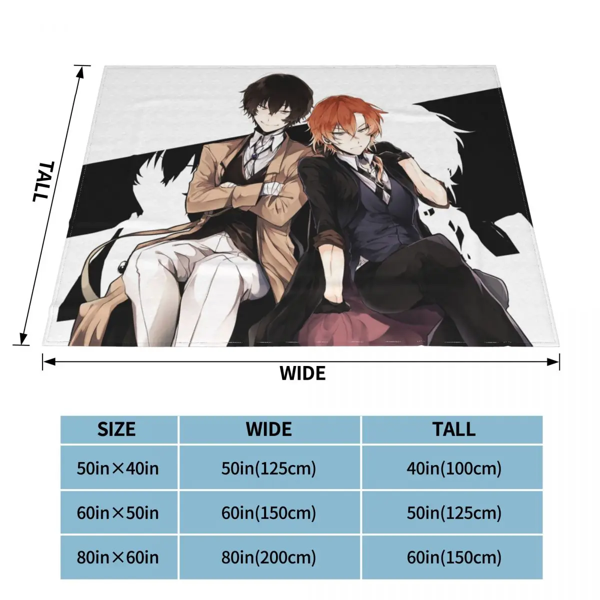 

Пушистое аниме одеяло Osamu Dazai Chuuya Nakahara из полиэстера/хлопка