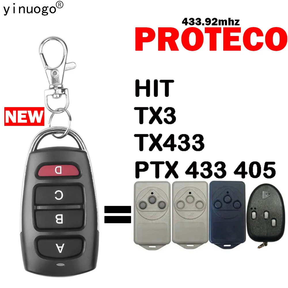 

Новейший пульт дистанционного управления PROTECO HIT TX3 TX433 PTX 433 405 для гаражных дверей, копия открывателя для гаражных дверей, 433,92 МГц, фиксирован...