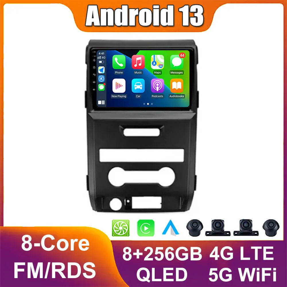 

Android 13 for Ford F150 P415 Raptor 2008 - 2014 Car Radio Stereo Player Navigation Video Multimedia GPS Wireless Carplay Auto
