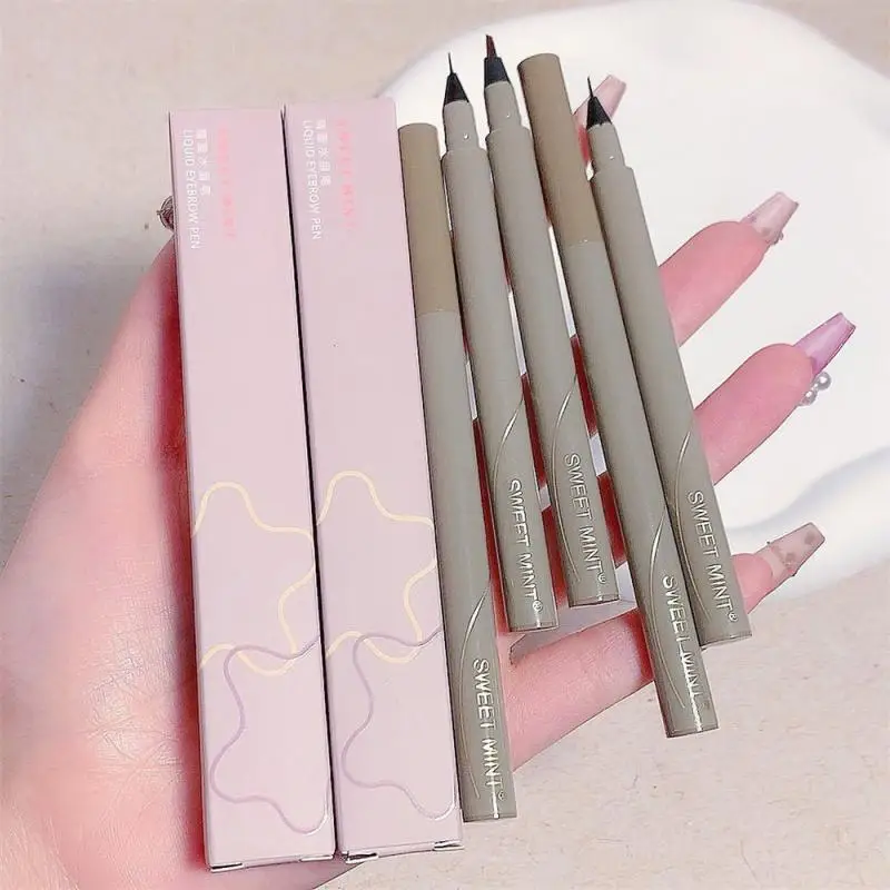 

4 Colors Wild Eyebrow Rapid Drying Eyebrow Pencil Waterproof Ultra Thin Flat Head Makeup High Color Rendering 1pcs Easy To Apply