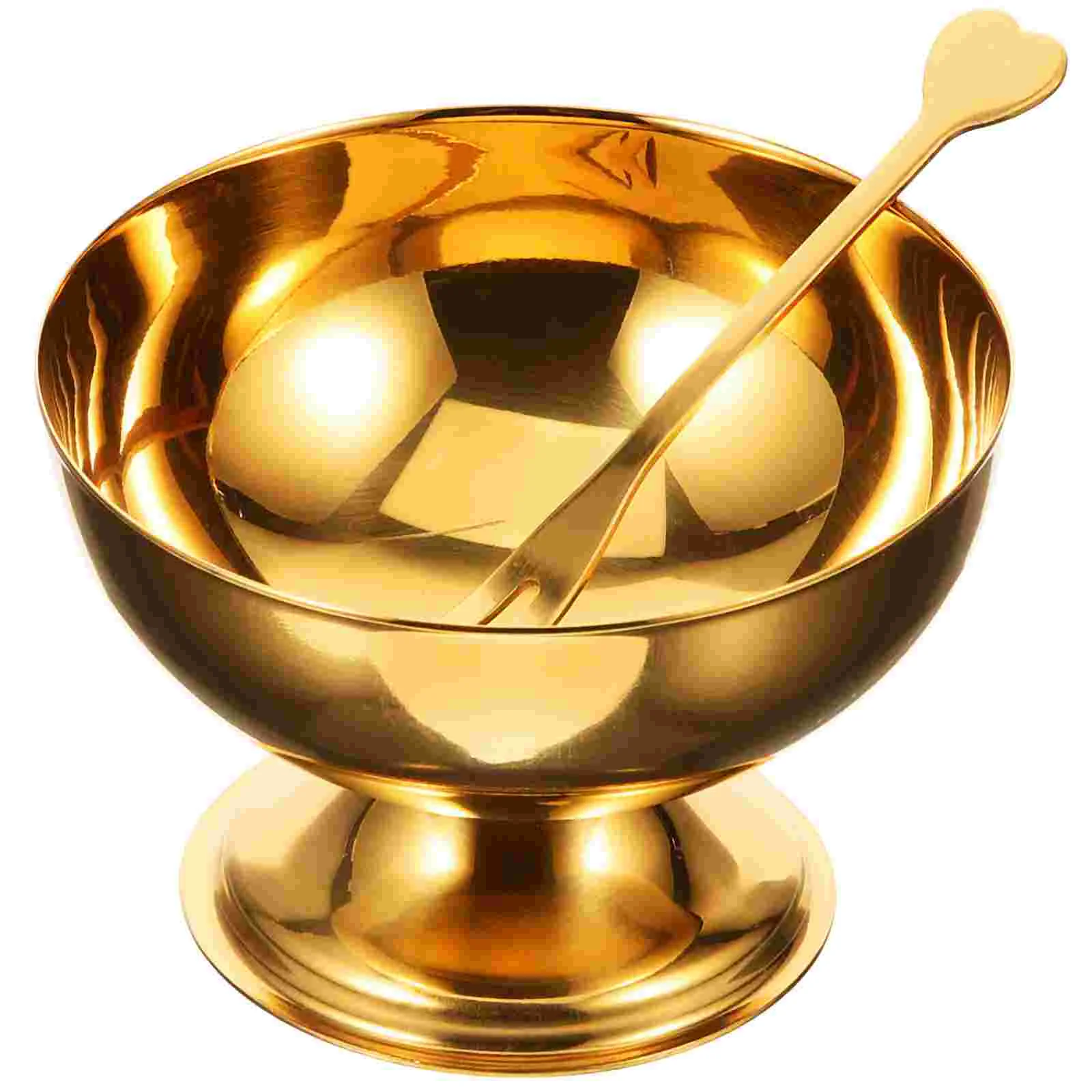 

Creative Dessert Cup Fruit Bowl Thicken Restaurant Pudding Footed Ice Cream Stainless Steel Food Holder