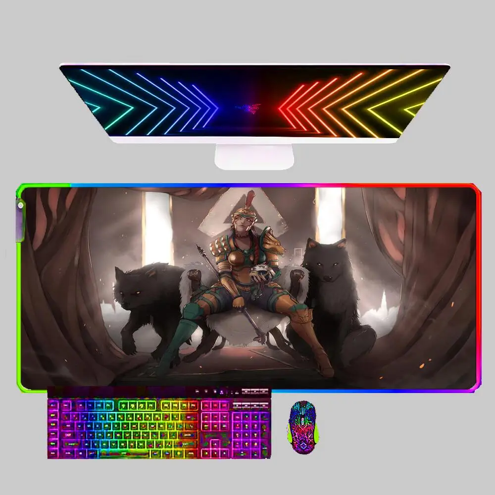 

RGB Mouse Pad Apex Legends Professional E-sports Gamers Speed Type Pc Gaming Rubber Keyboard Notbook Large LED Desk Mat Mousepad