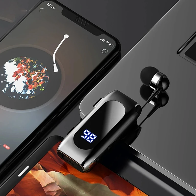 K55 Lavalier Выдвижная гарнитура BT5.2 Напоминание о вызове Вибрация Драйвер зажима для