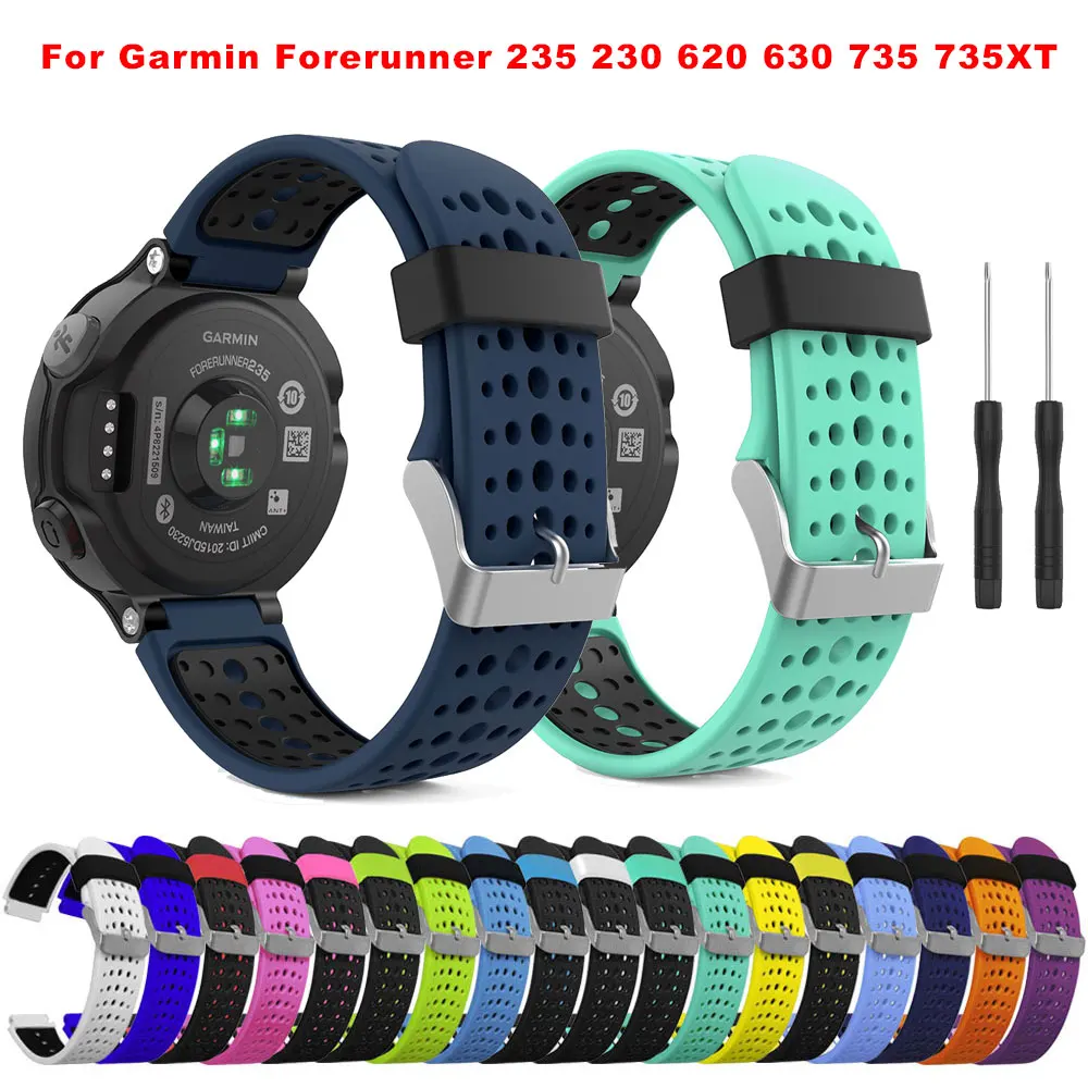 

Ремешок для часов Garmin Forerunner 235 230 620 630 735 735XT 235Lite, спортивный ремешок для наручных часов, силиконовый браслет для смарт-часов