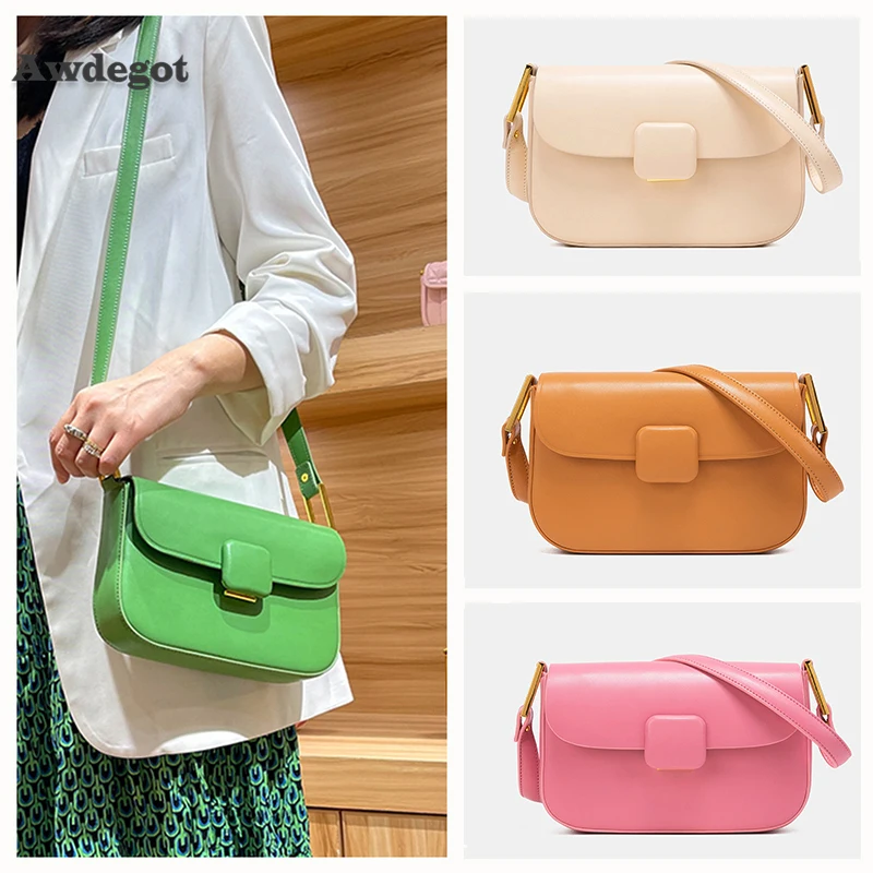 

2 Straps Square Lock Flap Shoulder Bag for Women New Designer Smooth PU Handbag Female Imitation Crossbody Daily Purse Lady Tote