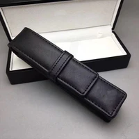 2022 new luxury black leather pencil case premium leather pencil case korean stationery