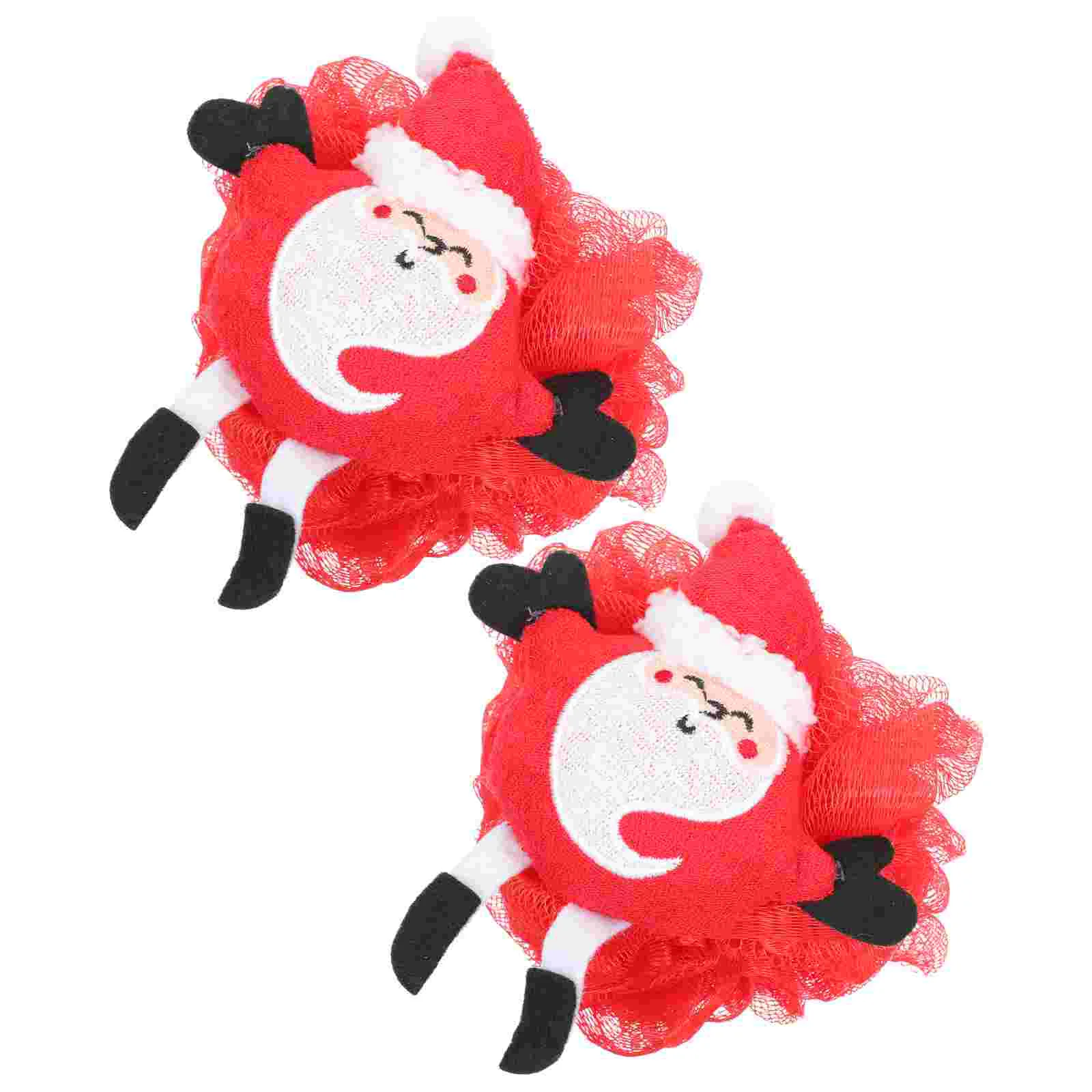 

2 PCS Christmas Loofah Toddler Bath Sponge Shower Foaming Tools Child Balls Towel Cleaning Scrubbers Rubbing Adults