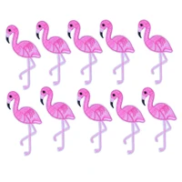 10pcs pink flamingo embroidered patches for clothing iron on patches for clothes badges clothes iron on patches for jeans