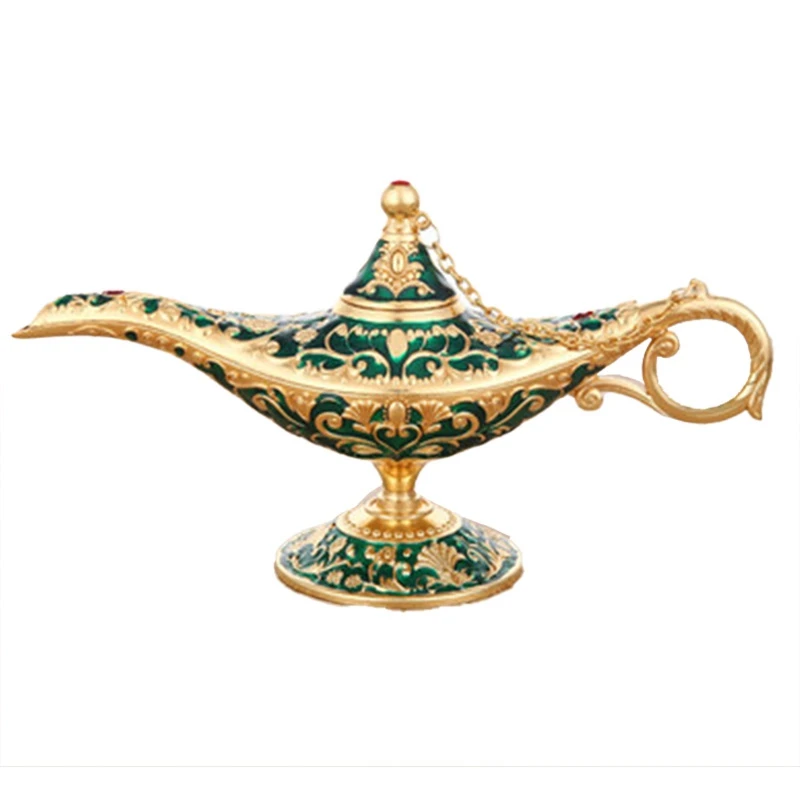 

Wishing Lamp Antique European Style Exquisite Crafts Decor Creative Props Gift Green