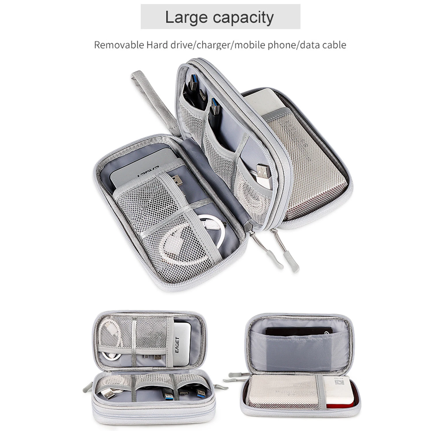 

Portable carrying case Storage Bag Hard Drive case for HDD Enclosure hard disk case for phone power bank usb data cable earphone