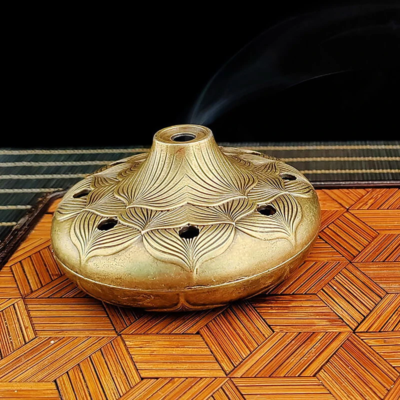 Буддийская Церемониальная Курильница С Дизайном Лотоса Деревянная Сандаловая