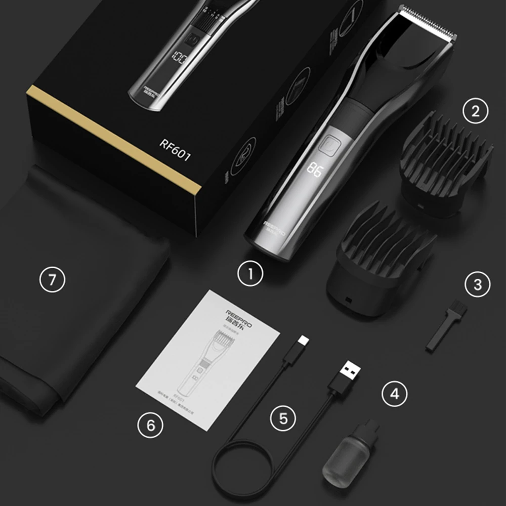 Reepro USB Type-C Charge Barber Electric Hair Cutting Rechargeable Electric Pusher Artifact Shave Your Own Hair enlarge