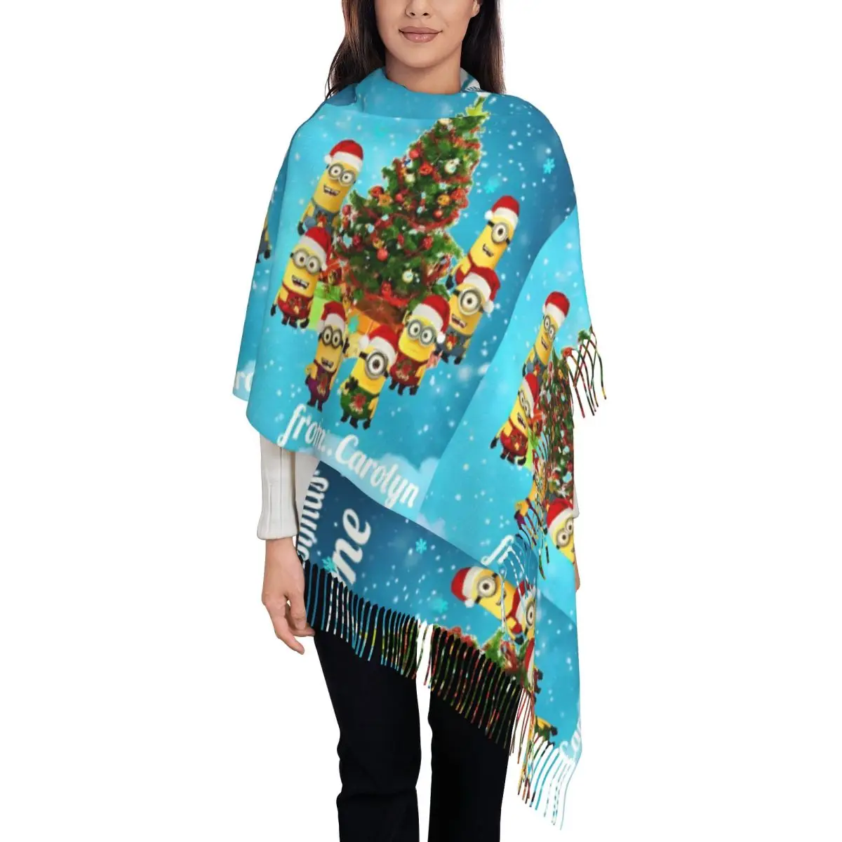 Уличный шарф зимний MINISO Sanrio Minions рождественская шаль бандана на заказ женские