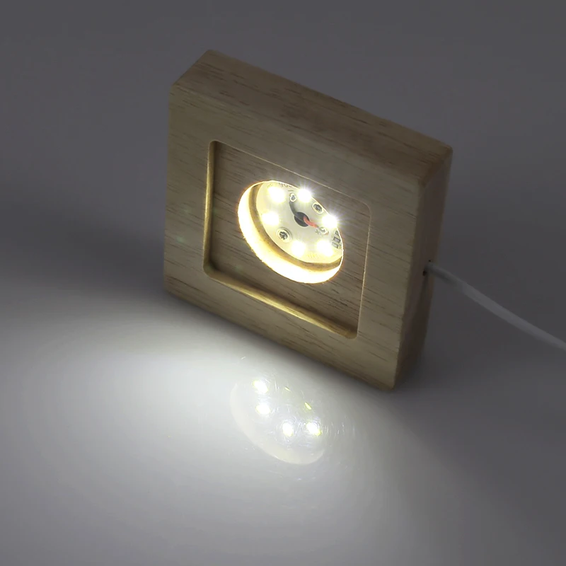 

Деревянный кубический ночник с подсветкой