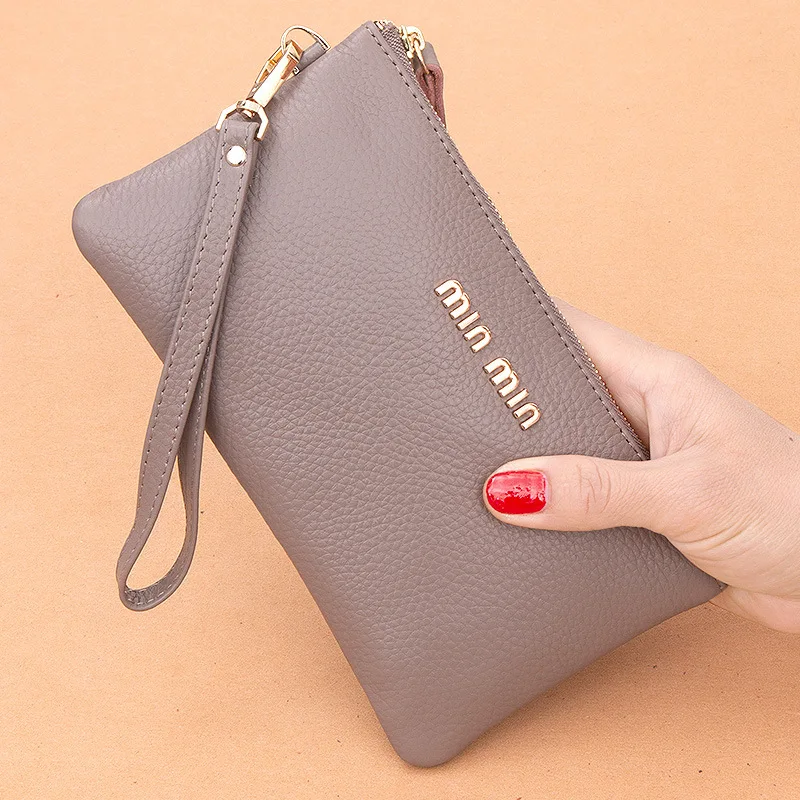 

Fashion Genuine Leather Women Zipper Clutch Bag Female Card Holder Card Wallet Coin Purse Carteras Para Mujer Money Phone Wallet
