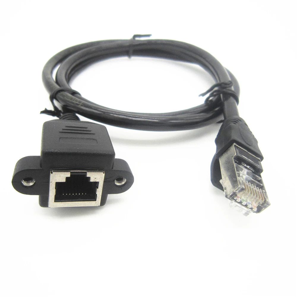 

RJ45 Cat5 8P8C FTP STP UTP Cat 5e Male to Female 90 Degree Right Angled Panel Mount LAN Ethernet Network Cable 0.3m 0.5m 1m