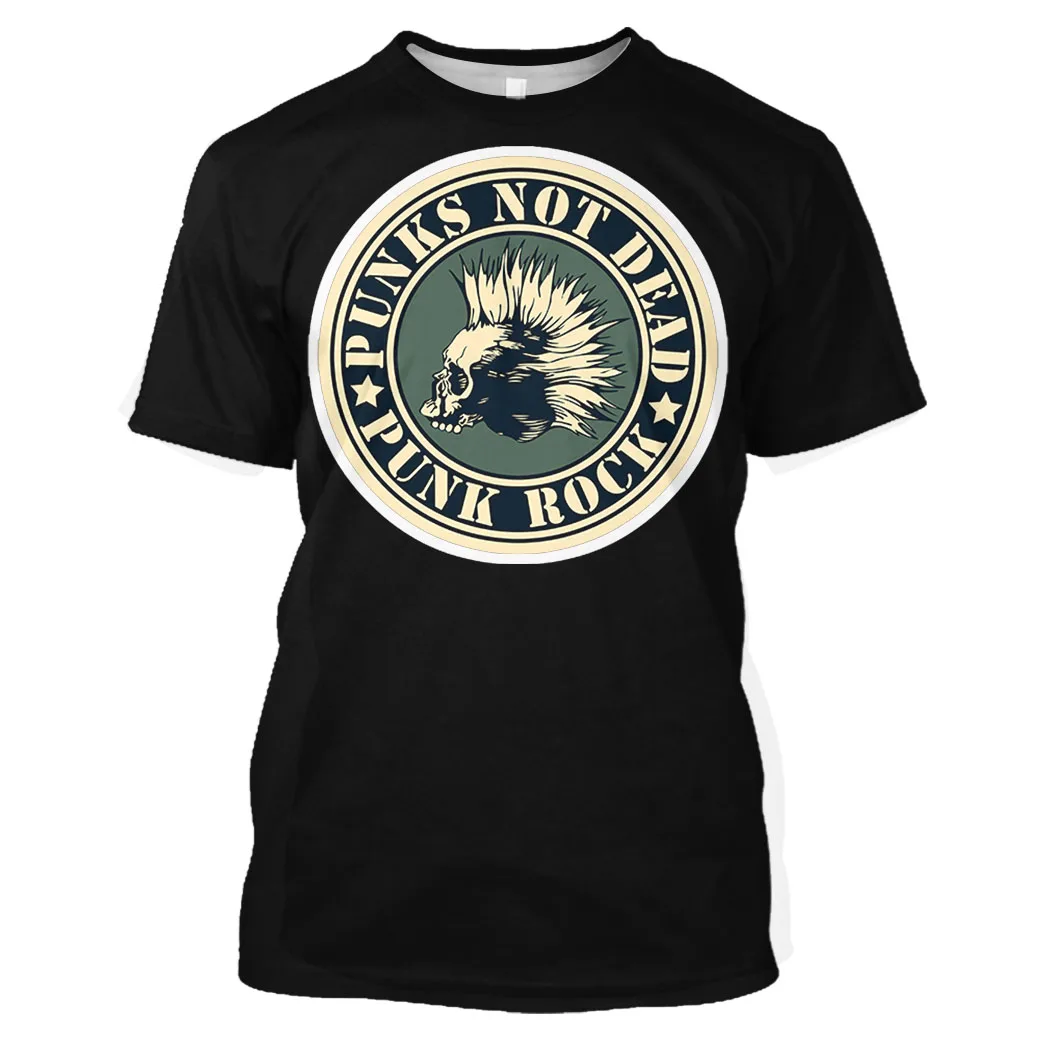 

Jumeast 3D Graphic Tees Oversized Quackity Punk Rock Printed Men T Shirt Punks Not Dead Grunge Clothes Anime Hip Hop Skull Tops