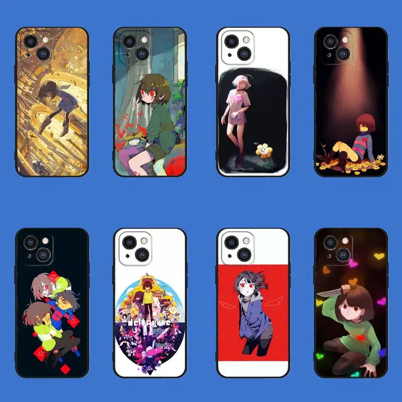 

Undertale Phone Case For iPhone 11 12 Mini 13 14 PRO XS MAX X XR 6 7 8 Plus Black Shell