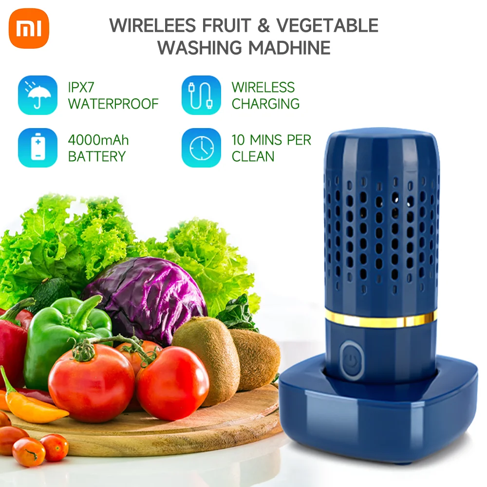 

Портативная стиральная машина Xiaomi для фруктов и овощей, USB перезаряжаемая очистка, очиститель риса, мяса, продуктов, удаление остатков очистителя