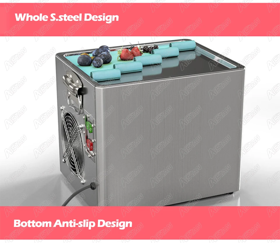 YJ1 коммерческие рулоны машина для жарки мороженого Электрический ролик йогурта